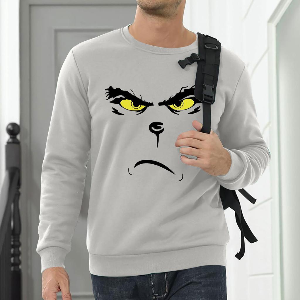 Herr Sweatshirt Julskjorta Långärmad Rolig Helg Crewneck Jul Toppar