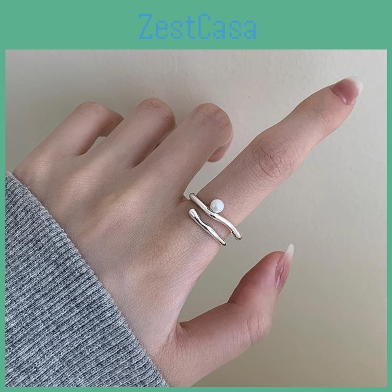 Pearl Classy Summer Ring For Women Featuring Stylish Design Geometric