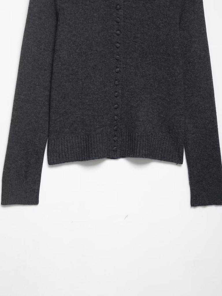 Women's Faux Fur Turn-Down Collar Knitted Cardigan - European and American Fashion