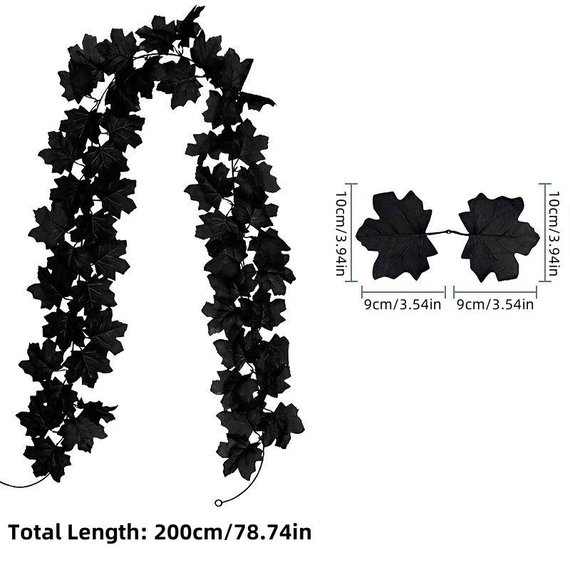 

1 шт. Хэллоуин Искусственная лоза из кленовых листьев День благодарения Праздник урожая Осень Черный Оранжевый Дом Улица Сад Дверной проем Лестница Гарл чёрный