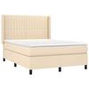 Maison Exclusive - Sommier à lattes de lit avec matelas Crème 140x190 cm Tissu
