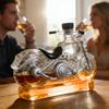 Motorcycle Wine Bottle Rider Wine Gift Vintage Motorcycle Wine Decanter with Stable Base Easy-open Stopper Glass for Parties