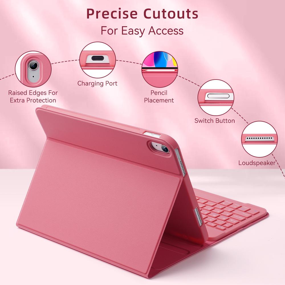For iPad 10th Gen Case with Pen Holder Tablets English Keyboard Case For iPad Pro11 Air 5 11 iPad 10 9 11th A16 Case
