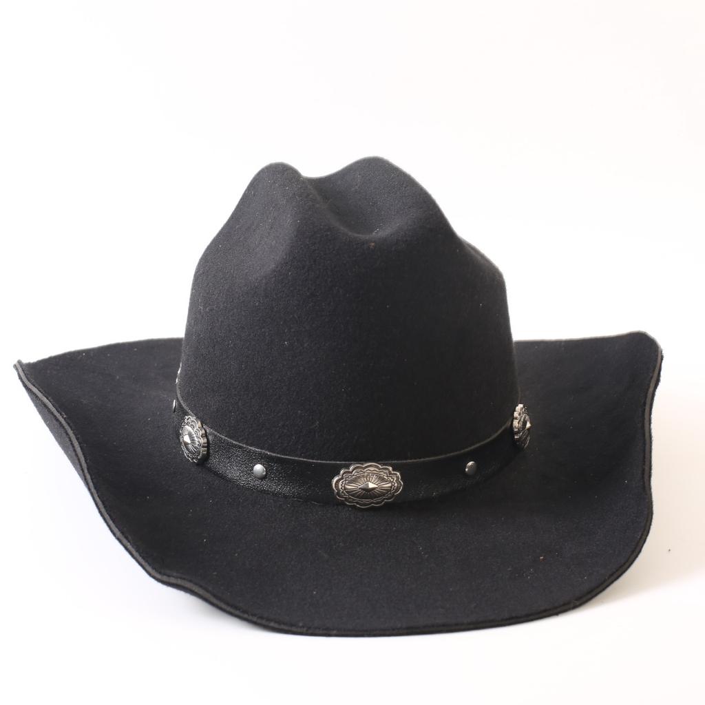 Popular European and American Classic Imitation Cashmere Felt Hat, Men's and Women's Fashion Seamless Edge Western Cowboy Hat