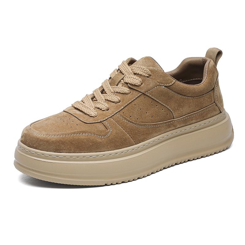 

Модный Роскошный Бренд Мужские Кроссовки из Натуральной Кожи Новый Тренд Трекинговые Плоские Туфли Нескользящая Обувь для Ходьбы Классические Удобные Вулканизированные Туфли 38 хаки