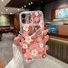 Summer mobile phone case iPhone15 red pink small floral transparent ultra-thin TPU soft case Apple 17p mobile phone case