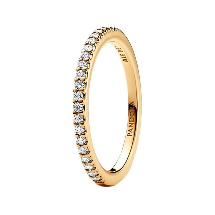 Pandora Gold Plated Copper Silver Alloy, Synthetic Cubic Zirconia Rings Women's Gold 162999C01