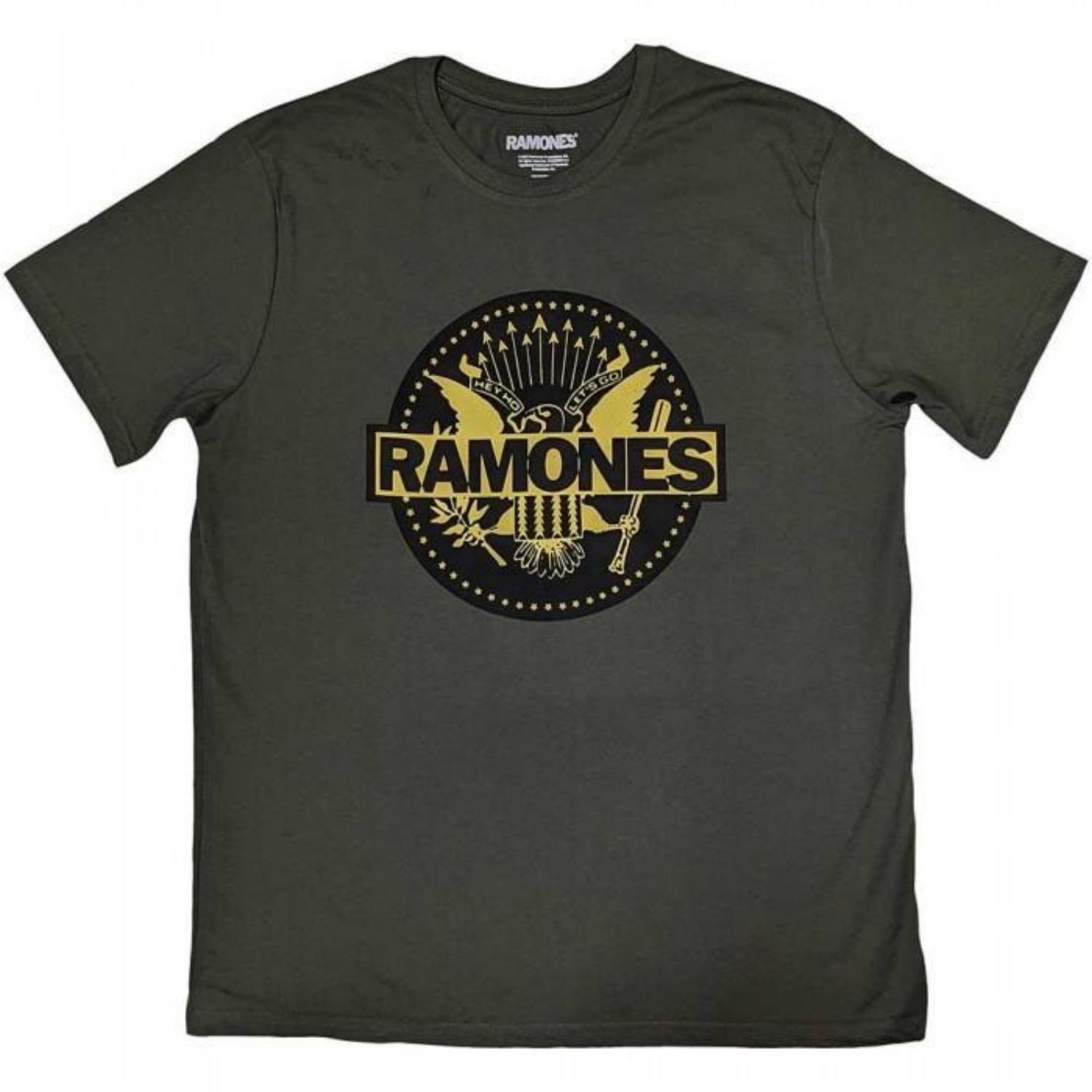 Ramones Unisex Adult Gold Seal T-Shirt S