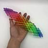 Rainbow Decompression Elastic Mesh Deformation Worm Fingertip Sensory Puzzle Toys Healing Decompression  Stretchable Small Toys