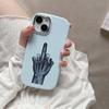 For iPhone 13 14 15 Pro Max Samsung Galaxy A14 A15 A24 Xiaomi 13T Redmi 12C Soft Chubby Phone Case NY4 Cartoon Middle Finger Art TPU Silicone Cover