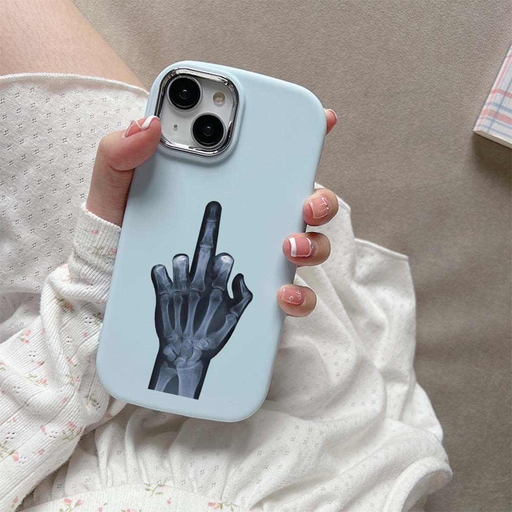 For iPhone 13 14 15 Pro Max Samsung Galaxy A14 A15 A24 Xiaomi 13T Redmi 12C Soft Chubby Phone Case NY4 Cartoon Middle Finger Art TPU Silicone Cover