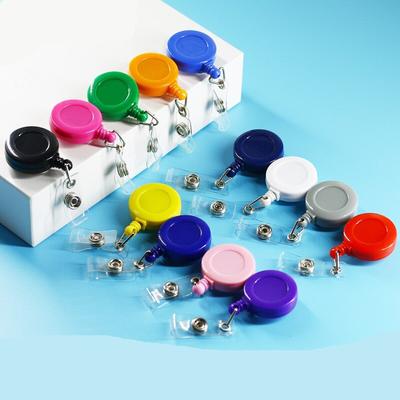 Kunststoff Metall Rund Versenkbare Schlüsselanhänger Pull Badge Reel Männer Frauen Schlüssel Karteninhaber Clips Studenten Ausziehbare Badge Holder Reel