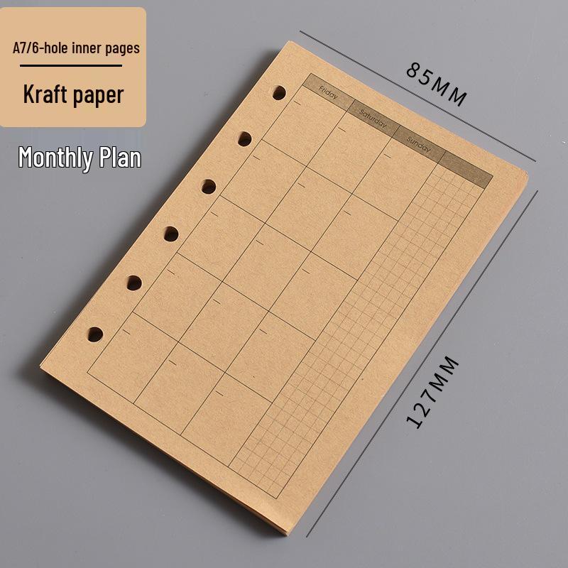 

A7 Weekly Planner: Blank Lined One Page Per Day, Loose-Leaf Refill with Accounting & Monthly Plan Pages