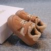 2025 Winter Retro Children's Lambswool Cotton Shoes: Korean Style Casual Velvet Shoes for Boys and Girls