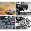 7-Pin Round Plug Trailer Light Wiring Adapter US to EU 7-Way Blade Round Plug Socket Standard Car Electric Towing Accessories