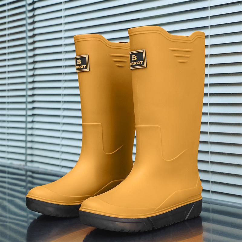 Tall men's rain shoes Medium tube rain boots Soft sole non-slip waterproof boots Rain shoes Outdoor thick-soled casual men's waterproof shoes