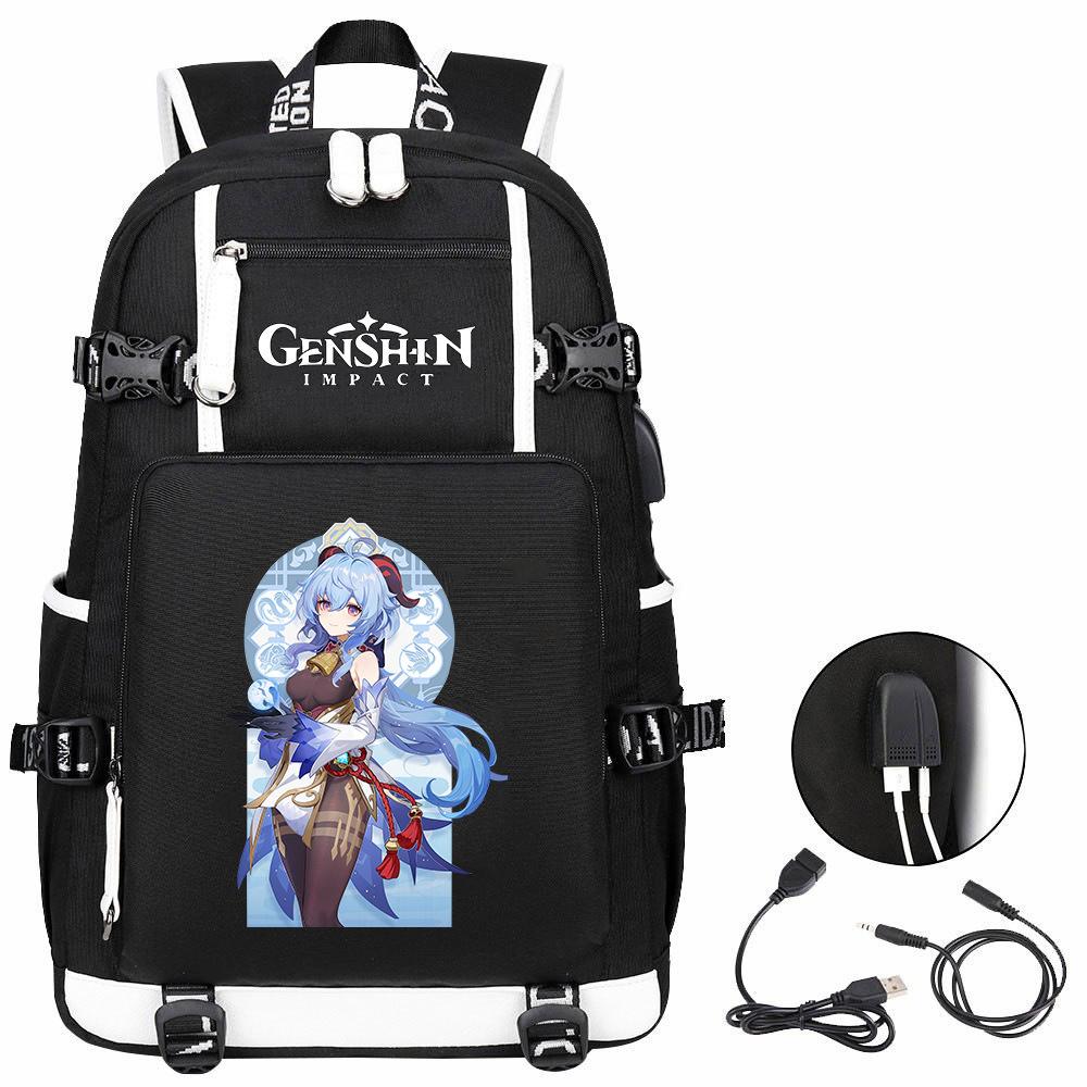 Genshin Original God, Peripheral Printing Backpack Large Capacity Travel Bag Student Computer School Bag