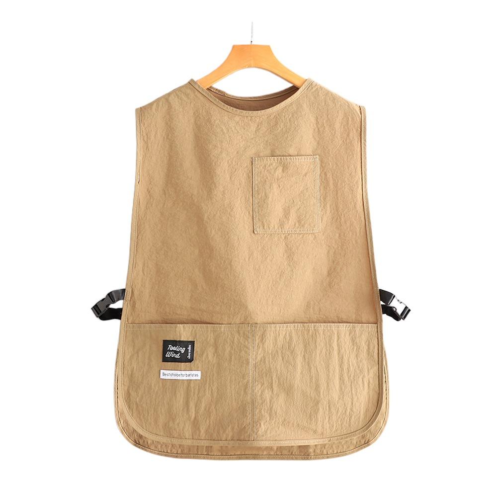 Latzschürze im Westenstil mit Ärmeln Wasserdicht Kaffeehaus-Uniform Mehrzweck-Küchenschürzen Gastronomie