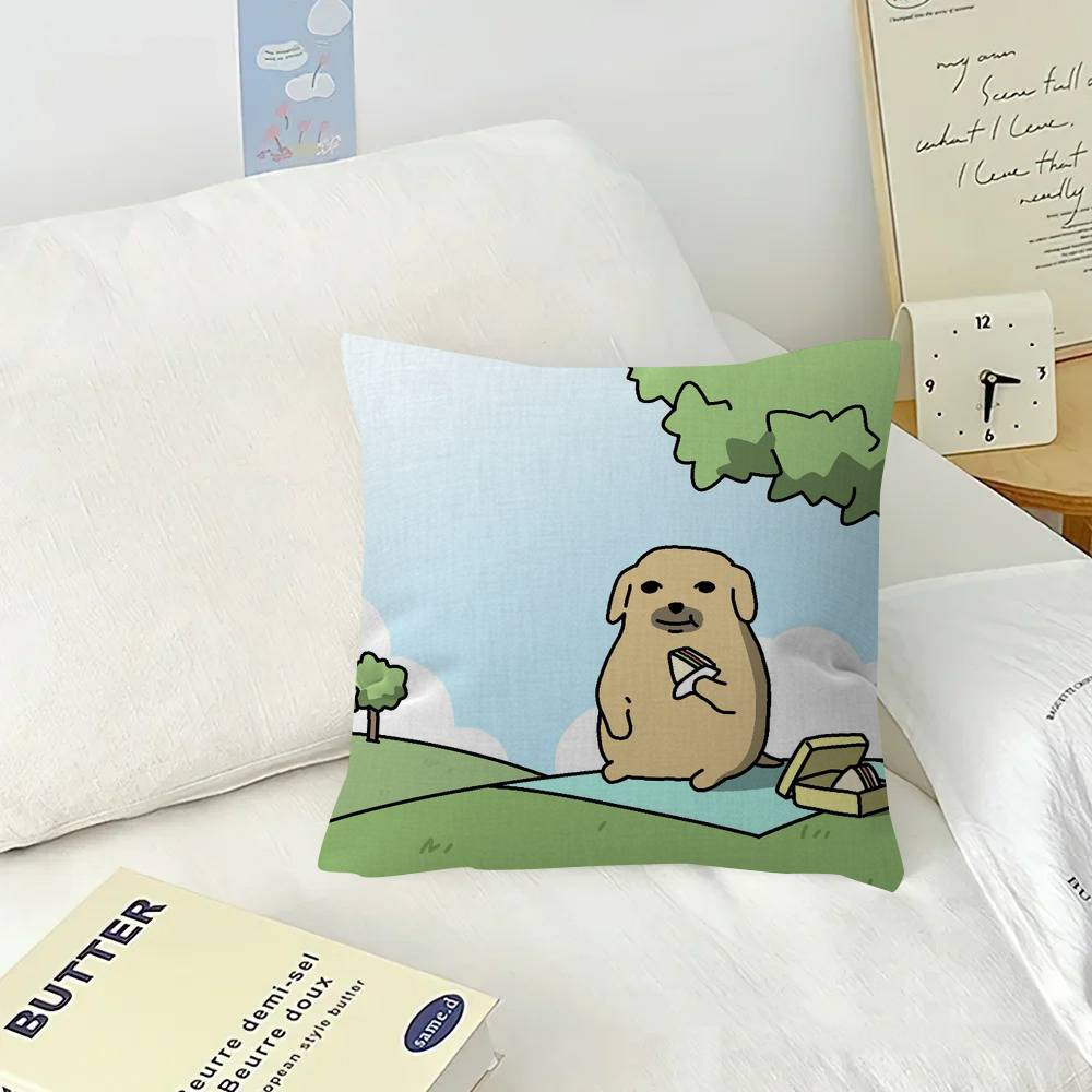 Funny anime meme nnudaeng dog  Pillow Gift Home Office Decoration Pillow Bedroom Sofa Car Cushion CoverPillow Case