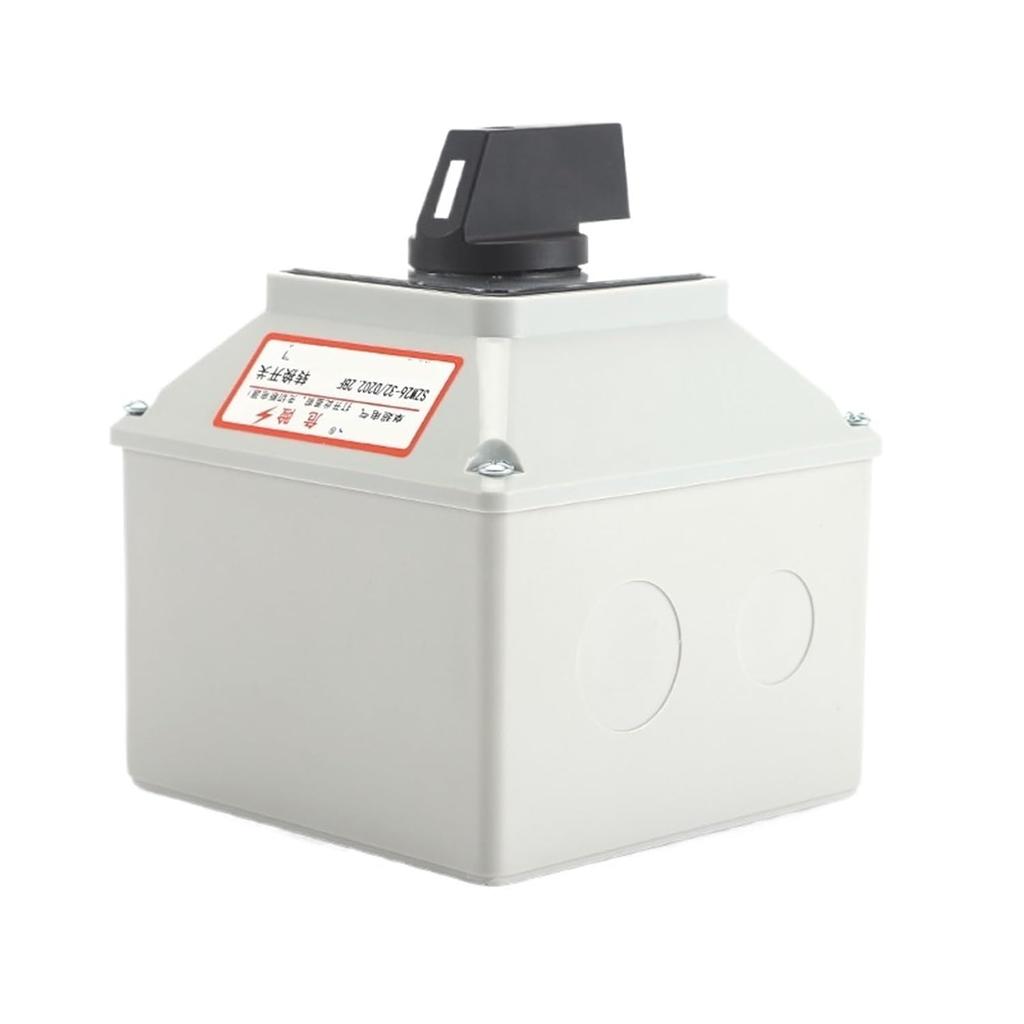 1pcs SZW26/LW26-32 32A 3 Position 2 Phase 8 Screws Automatic Universal Changeover Rotary Knob Cam Switch with Waterproof Box