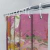 Fashionable Bath Shower Curtain Print Decor For Home Bathroom Decoration Pink Abstract Art With Orange Yellow Green Splashes, Po