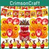 The Flash Themed Birthday Party Decorations Set With Banner, Cake Topper, And Balloons