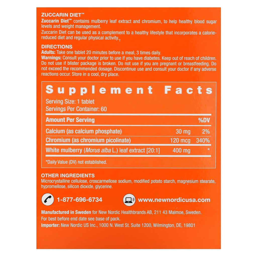 Zuccarin Diet, 60 Tablets