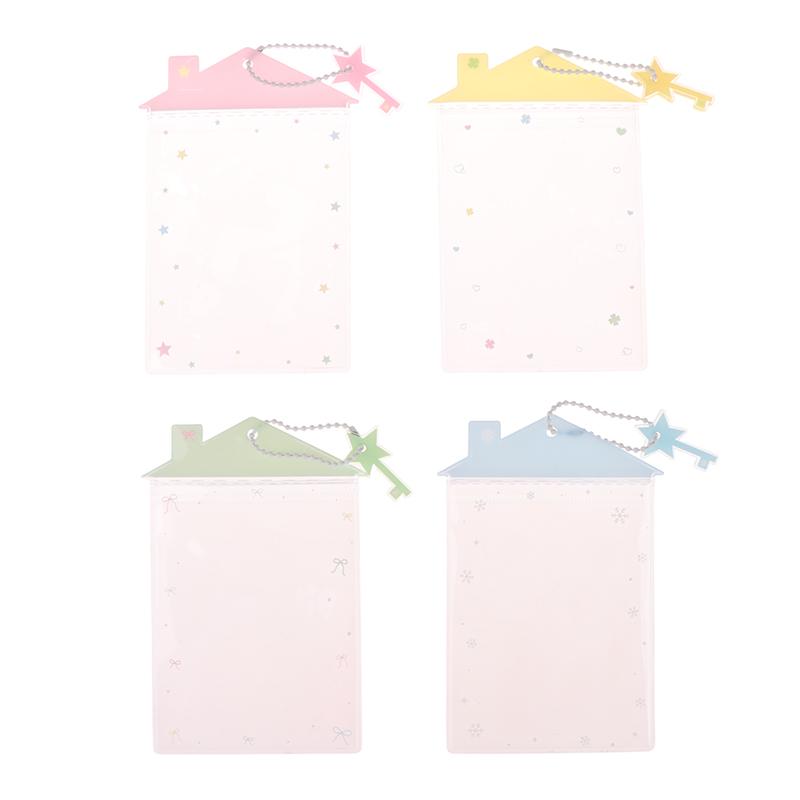 Cute Cartoon Transparent House Card Cover Pvc Clear Photo Holder Badge Id Credit Card Case Student Campus Cards Protector