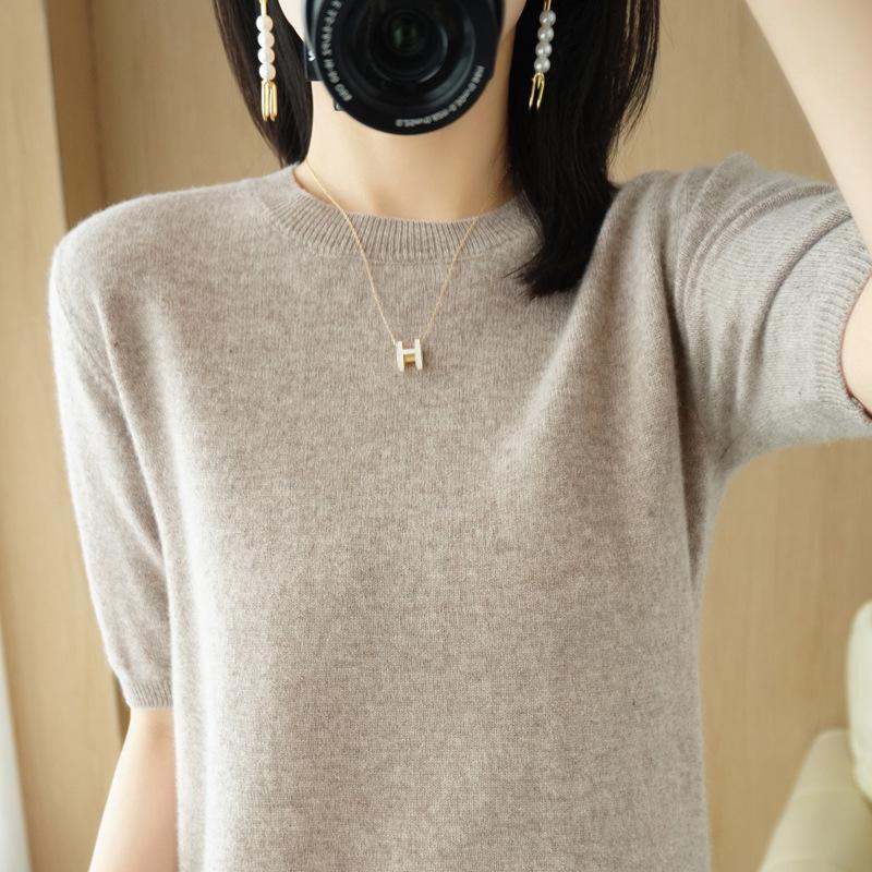 

Новый летний стиль пуловер круглый вырез тонкий свитер женский трикотаж 2XL