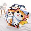 1pc Cute Cats Automatic Opening/Closing Folding Umbrella with 55 Ribs, Plastic Handle, Windproof Portable Sunshade Umbrella y250726095