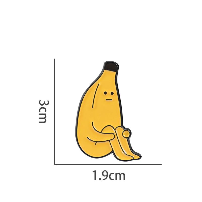 

Cute Lazy Banana Enamel Pin Cartoon Fruit Character Brooch Collar Pins For Backpack Clothing Decoration Funny Badge Gifts one size