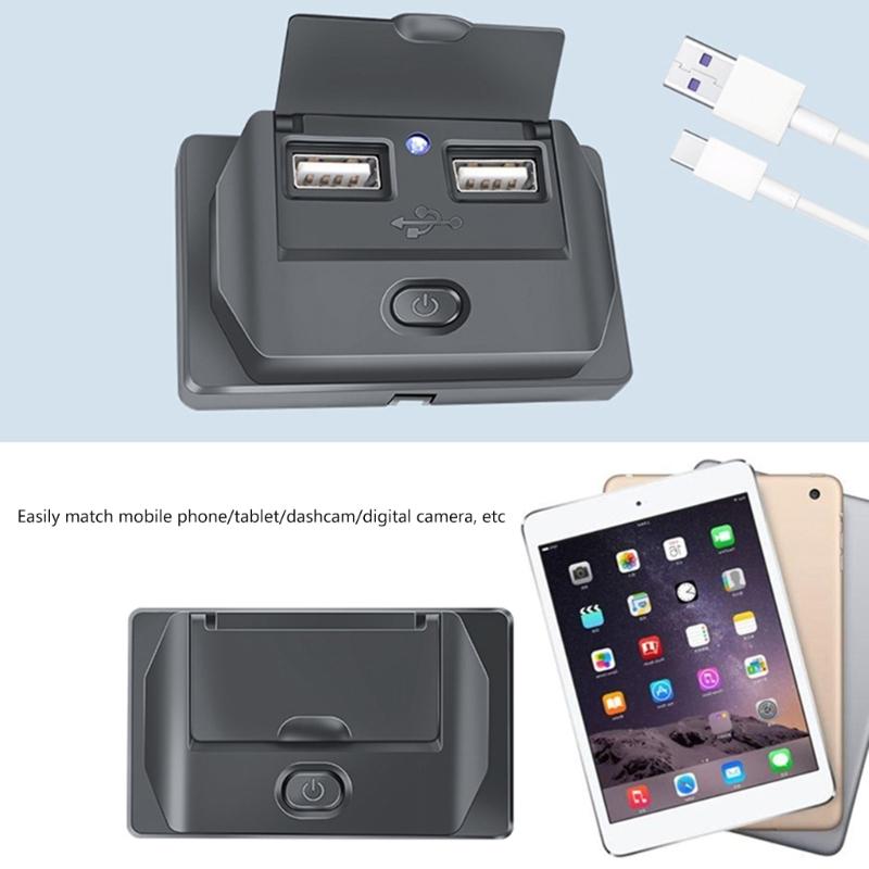 USB Socket 12V-24V Power Adapter Type-C/USB A/USB A+Type C Panel Mount Charging Port for Marine Boat Bus ATV