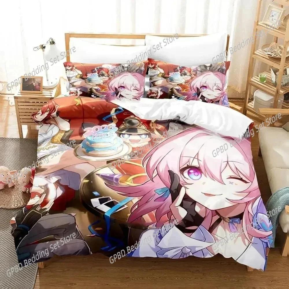 Luxury New 3D Print Anime Honkai Star Rail Bedding Set Duvet Cover Bed Set Quilt Cover Pillowcase Queen Adult Bedding Set