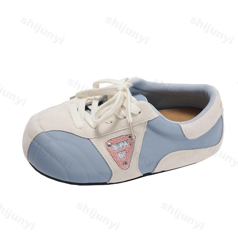 Fashion Retro Casual Shallow Mouth Flat Single Shoes for Women 2025 New Spring Soft Soled Comfortable Lace Up Non Slip Fashion Sneakers