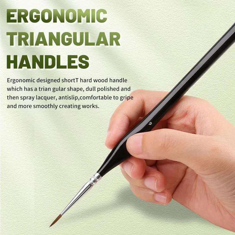 Fine Tip Paint Brush Set -Nylon Hair Extra Fine Detail Brushes for Acrylic, Models & Miniature Painting