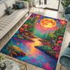Vibrant Sunset Scenery Area Rug - Crystal Velvet, 70.87inch Long, Large Size, Durable Polyester, Perfect for Offi