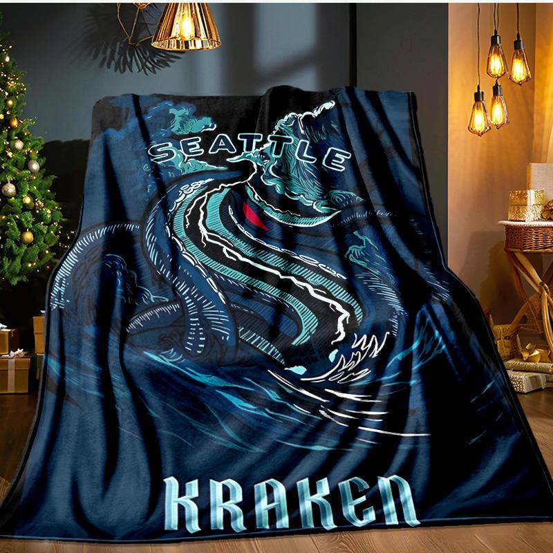 Go Team Kraken! Blanket Flannel Throw for Sofa, Indoor, Camping, Living Room, Office, Chair, And Bed Soft Birthday Gift