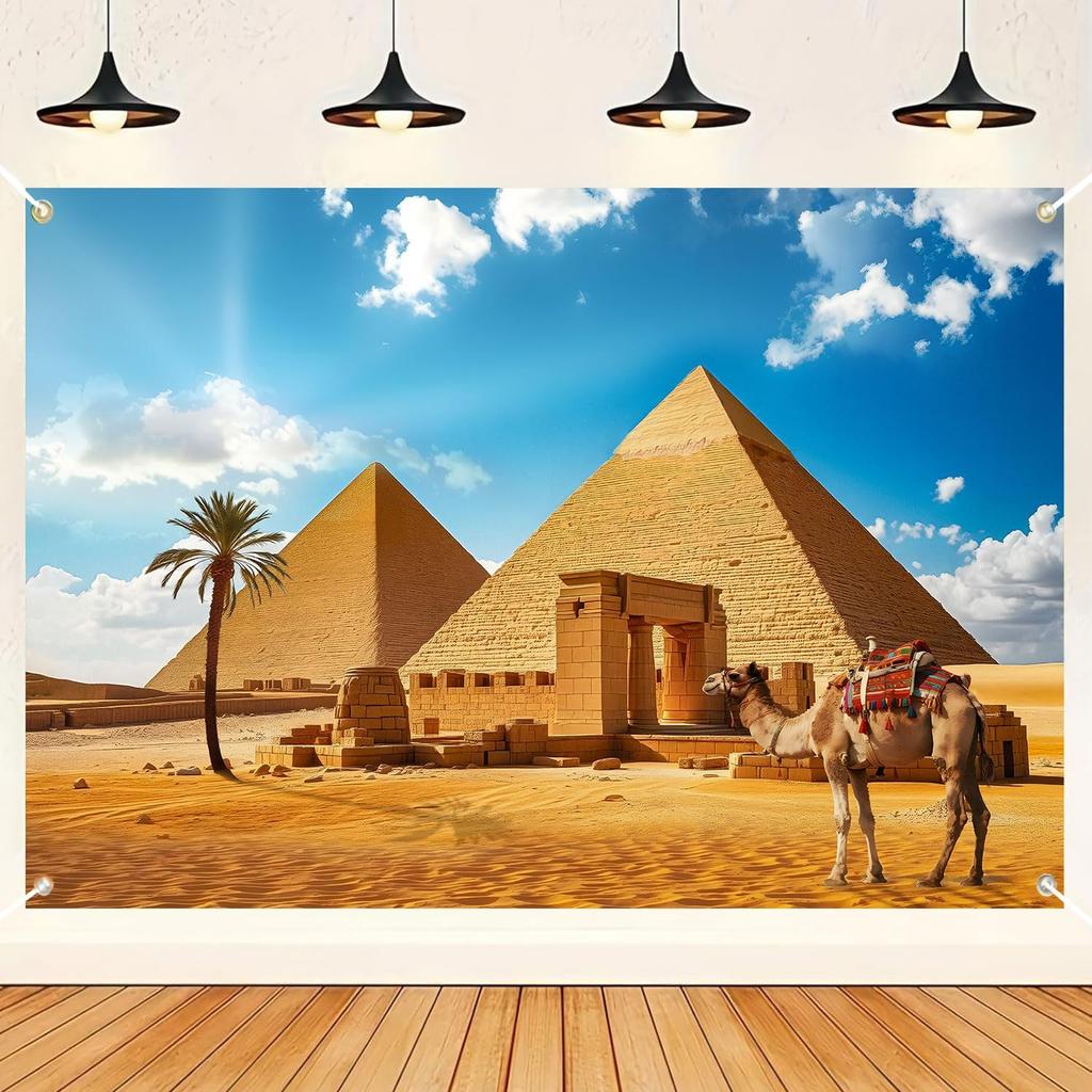 Ancient Egypt Pyramids Wall Tapestry Poster Decor Polyester Art Print Giza Safari Travel Home Decor Luxury Canvas Hanging Gift