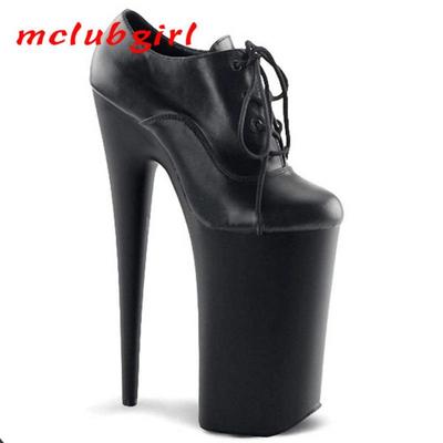 High Heeled Nightclub Women's Shoes Pointed Thin Heel Spring and Autumn Ankle Boots Lace Up 23cm Heel 13cm Platform YKC