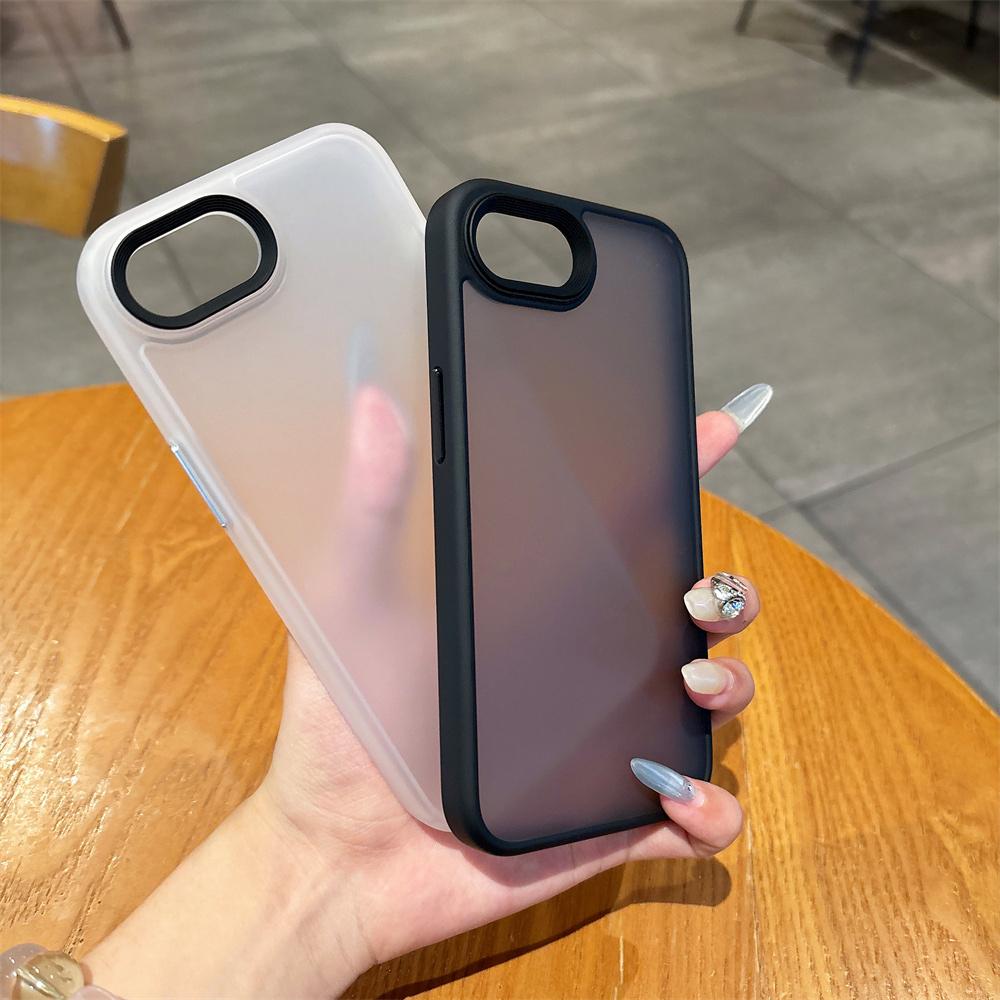 Original Translucent Hybrid Shockproof Bumper Case For iPhone 16E 16 15 14 Plus 13 12 Pro Max SE4 Solid Color Matte Clear Cover