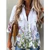 New Spring Summer Women's Fashion Long Sleeve Print Top