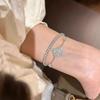 Full Inlay Diamonds Pearl Flower Bracelet Chain Light Luxury Fashion Romantic Stacked Bracelets for Women Engagement Jewelry
