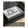 Yamazaki Jitsugyo 10712 Amenity Drawer Storage with Tray, Black W27 x D21 x H7.2cm Tower Amenity Case, Accessory Case, Accessory Storage, Movable