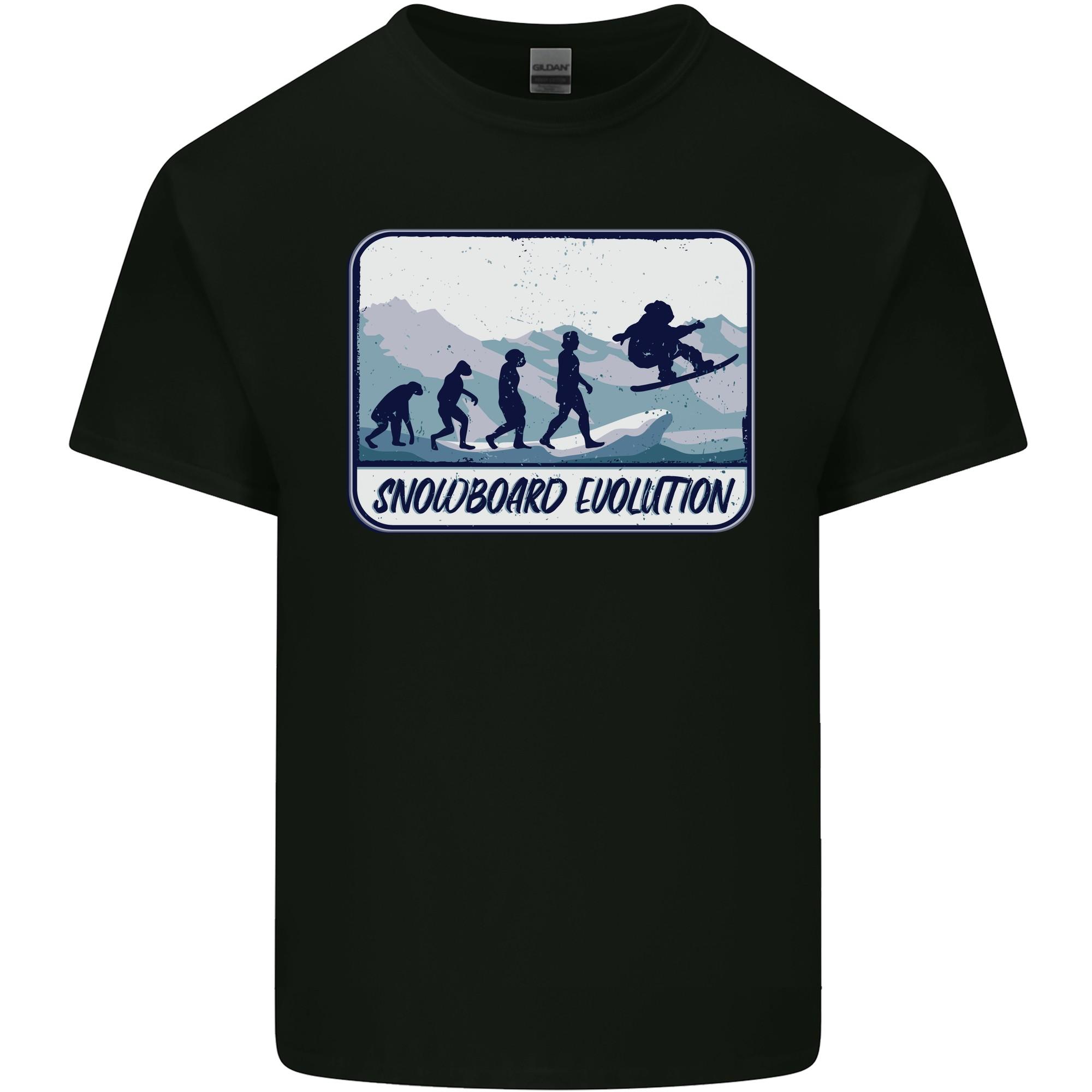 Snowboarding Evolution Funny Snowboarder Mens Light Cotton T-Shirt S