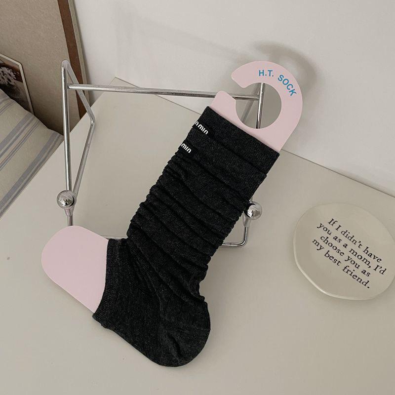 Miu Style Slouch Socks: Summer Thin Fabric Ballet Half-Leg Warmers with Heel for Slippers