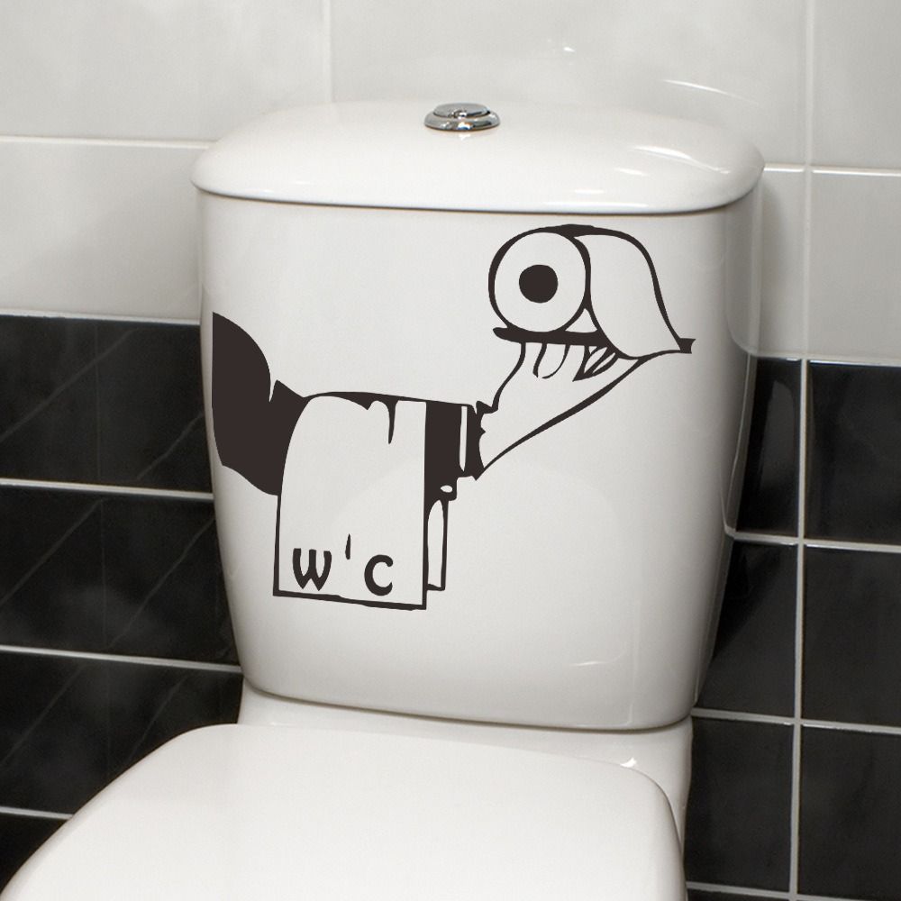 PVC Material Toilet Decoration Sticker Removable Bathroom Decor Sticker Living Room