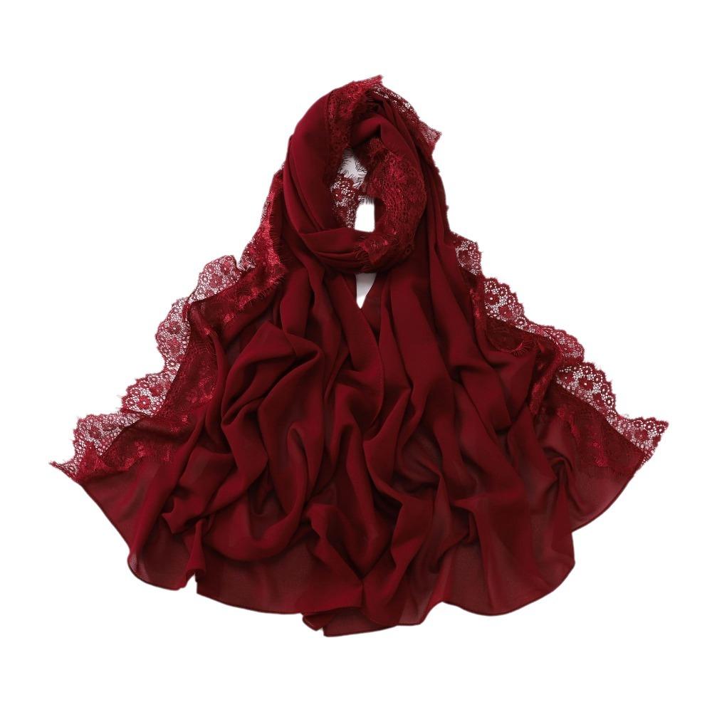 Solid Color Muslim Chiffon Jersey Hijab Soft Scarf Shawls Versatile Women Headscarf  Muslim