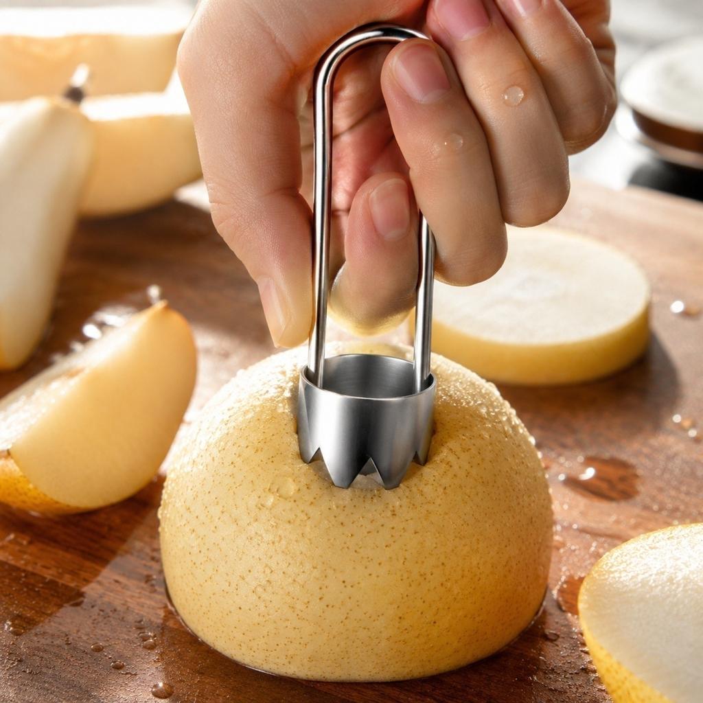 Stainless Steel Fruit Corer Apple Pear Corer Vegetable Core Remover Tool with Sharp Edge for Removing Seeds and Cores from Fruits and Vegetables