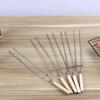 ZISIZ BBQ Wooden Handle Skewer & Fork Set