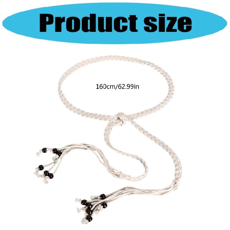 Breathable Cotton Waistband Handwoven Adjustable Waist Rope Belt Bohemian Waist Cord For Women Teens Girl Various Styles